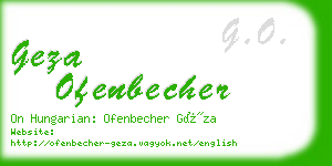 geza ofenbecher business card